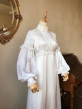 Retro Wedding Dress A Line High Collar Long Sleeves Wedding Dress HZ0319