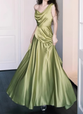New Arrival Prom Dress Asymmetrical Neck Pleated Gala Dress Evening Dress Formal Dress HZ0319