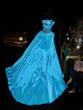 Shiny Prom Dress Strapless Slit Birthday Party Dress Evening Dress HZ0319