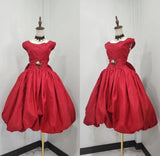 Minimalist Prom Dress Wine Red Crew Neck Pleated Gala Dress Evening Dress Formal Dress HZ0319
