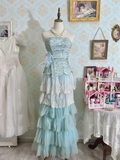 Pretty Prom Dress Strapless Pleated Tulle Gala Dress Formal Dress Evening Dress HZ0319