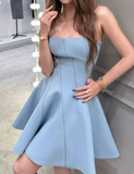Minimalist Homecoming Dress Strapless Short Prom Dress Birthday Party Outfits Cocktail Dress HZ0319