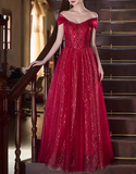 Shiny Prom Dress Off Shoulder Pleated Gala Dress Evening Dress Formal Dress HZ0319