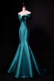 Minimalist Prom Dress Off Shoulder Pleated Mermaid Gala Dress Evening Dress Formal Dress HZ0319