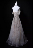 Shiny Prom Dress A Line Off Shoulder Tulle Gala Dress Evening Dress Formal Dress HZ0319