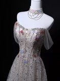 Shiny Prom Dress A Line Off Shoulder Tulle Gala Dress Evening Dress Formal Dress HZ0319
