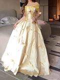 Sweet Prom Dress Off Shoulder Pleated Gala Dress Evening Dress Formal Dress HZ0319