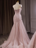 Stunning Prom Dress Strapless Pleated Tulle Mermaid Gala Dress Evening Dress Formal Dress HZ0319