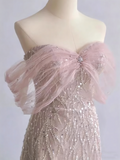 Gorgeous Prom Dress Off Shoulder Pleated Tulle Gala Dress Evening Dress Formal Dress HZ0319