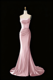 Light Pink Strapless Satin Black Girl Long Party Dress Birthday Outfits HZ0319