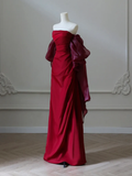 Simple Satin Burgundy Long Prom Dress, Burgundy Long Evening Dress HZ0319