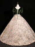 A-Line Satin Velvet Long Prom Dress, Satin Long Formal Dress HZ0319
