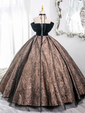 A-Line Sweetheart Neck Tulle Satin Black Long Prom Dress, Black Long Evening Dress HZ0319