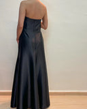 Black Strapless A Line Elegant Long Prom Dress Formal Party Dress HZ0319
