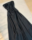 Black Strapless A Line Elegant Long Prom Dress Formal Party Dress HZ0319