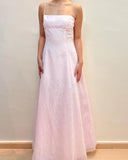 A Line Vintage Pink Long Prom Dress Lace Formal Party Dress HZ0319