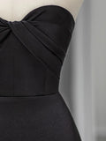 Sweetheart Black Mermaid Evening Dress Strapless Long Prom Dress HZ0319