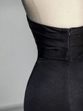 Sweetheart Black Mermaid Evening Dress Strapless Long Prom Dress HZ0319