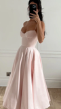 Pink Spaghetti Straps A-Line Lovely Party Dress Birthday Outfits HZ0319