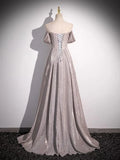 Shiny Off The Shoulder A-Line Long Prom Dress Formal Party Dress HZ0319
