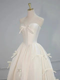 White Strapless A Line Cute Sweet Birthday Party Dress HZ0319