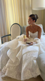 Ivory Strapless A-Line Tulle Ruffles Gorgeous Wedding Dress HZ0319