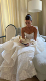 Ivory Strapless A-Line Tulle Ruffles Gorgeous Wedding Dress HZ0319