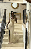 Stunning Sweetheart Beading Black Girl Mermaid Long Prom Dress HZ0319