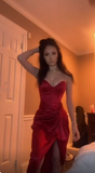 Sexy Red Sweetheart Sheath Long Evening Gown Prom Dress HZ0319