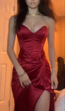 Sexy Red Sweetheart Sheath Long Evening Gown Prom Dress HZ0319