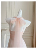 Pink Halter A-Line Appliques Lovely Party Dress Birthday Outfits HZ0319
