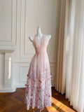 Pink Halter A-Line Appliques Lovely Party Dress Birthday Outfits HZ0319