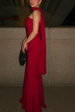 Charming Red Strapless Mermaid Long Evening Dress Party Gown HZ0319