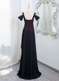 Off Shoulder A Line Long Prom Dress Vintage Ruffle Evening Party Gown HZ0319
