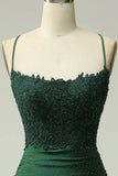 Mermaid Dark Green Long Prom Dress with Appliques Beading HZ0319
