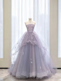 Sweetheart Lavender Tulle Ball Gown Sweet 16 Quinceanera Dress HZ0319