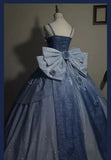 Gorgeous Starry Blue Cinderella Princess Sweet 16 Ball Gown Quinceanera Dress HZ0319