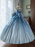 Gorgeous Starry Blue Cinderella Princess Sweet 16 Ball Gown Quinceanera Dress HZ0319