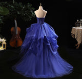 Royal Blue Strapless High-Low A-Line Evening Gown Party Dress HZ0319