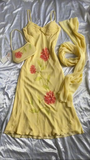 Yellow Spaghetti Straps Beading Vintage Long Evening Party Dress HZ0319