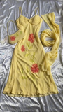 Yellow Spaghetti Straps Beading Vintage Long Evening Party Dress HZ0319