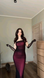 Burgundy Spaghetti Straps Sheath Vintage Long Evening Party Dress HZ0319