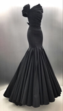 Elegant Black Off Shoulder Mermaid Long Formal Evening Gown HZ0319