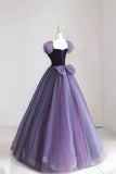 Elegant Purple A-Line Long Formal Party Dress Evening Gown HZ0319