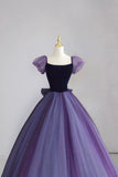 Elegant Purple A-Line Long Formal Party Dress Evening Gown HZ0319