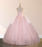 Pink Strapless A-Line Long Formal Party Dress Evening Gown HZ0319