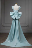 Light Blue Straps Mermaid Long Formal Party Dress Evening Gown HZ0319