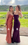 Elegant Straps Mermaid Long Prom Gown Evening Party Dress HZ0319