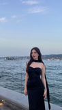 Black Sweetheart Strapless Mermaid Satin Long Party Dress HZ0319