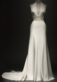 Elegant V Neck Halter Vintage Long Prom Dress Formal Evening Gown HZ0319